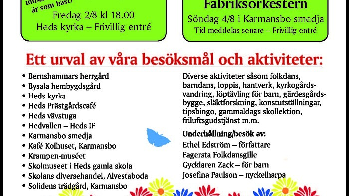 Kulturdagarna i Hed 2-3-4 augusti