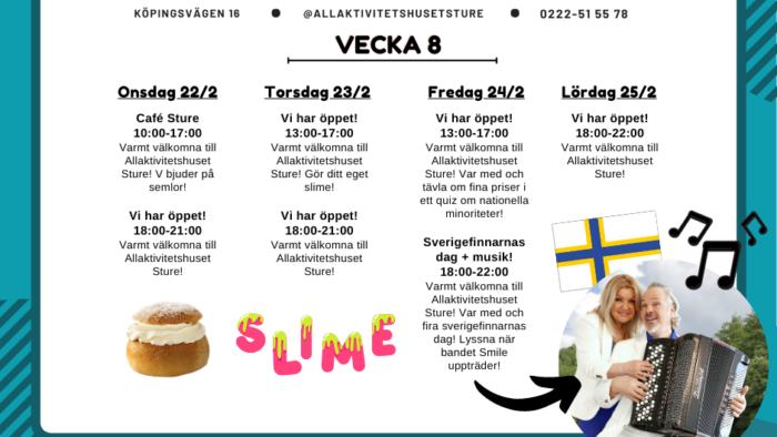 Vecka 8 Allaktivitetshuset Sture