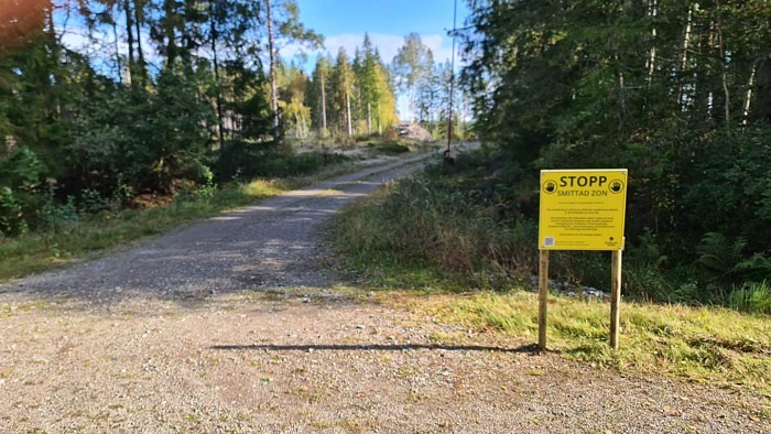 Skyltning av den smittade zonen