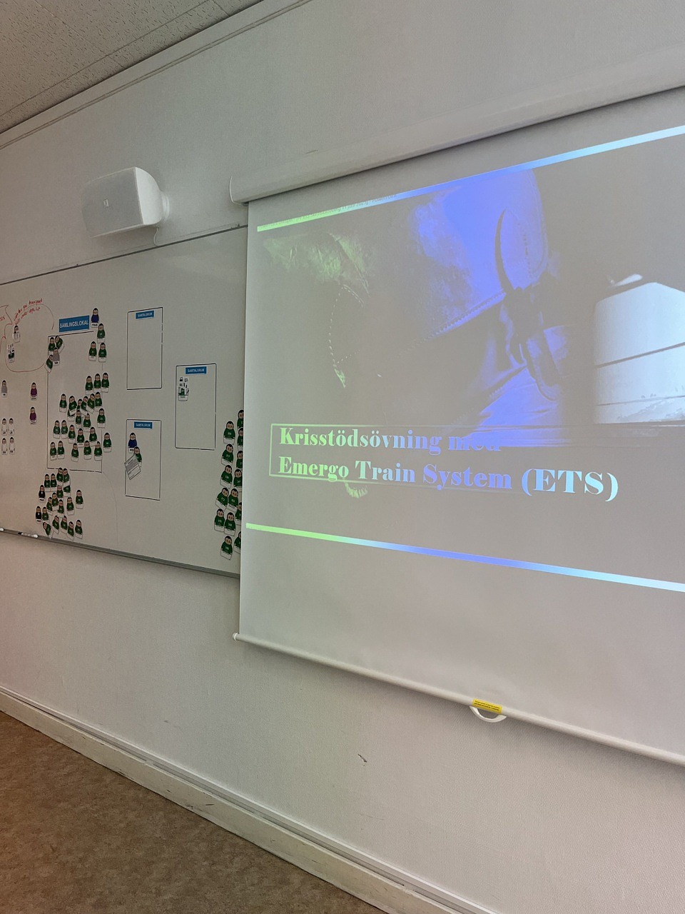 En vit tavla med presentation över övningen.